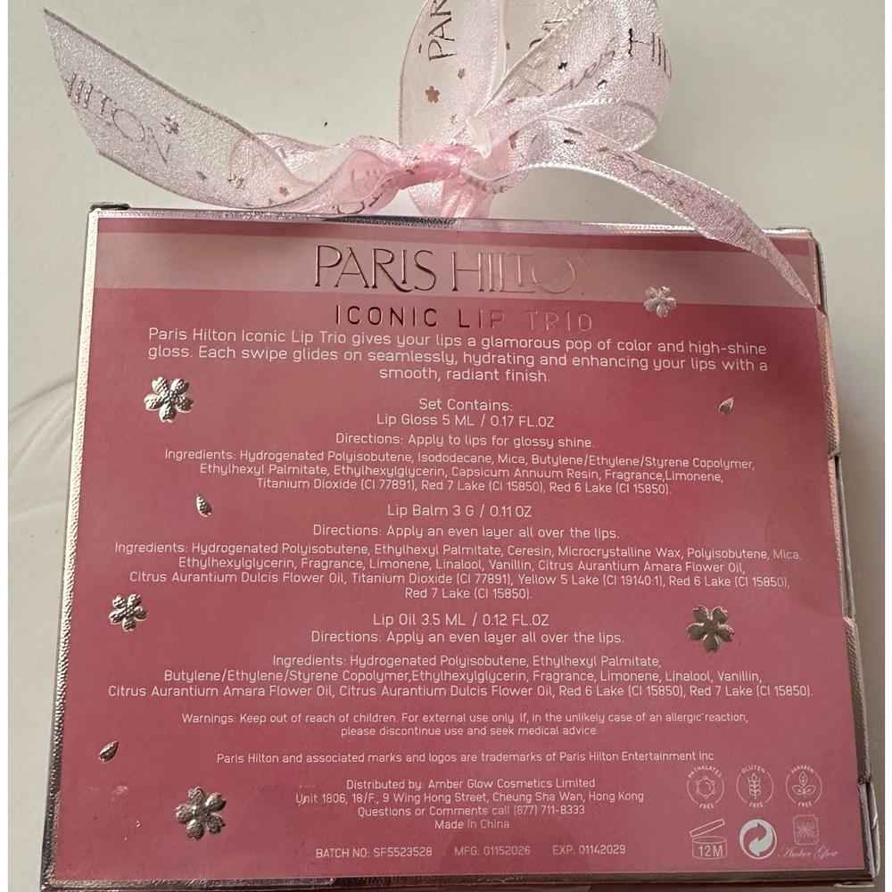 💖 NEW Paris Hilton Iconic Lip Trio - Rose Glow Set ✨ NIB - Picture 3 of 16